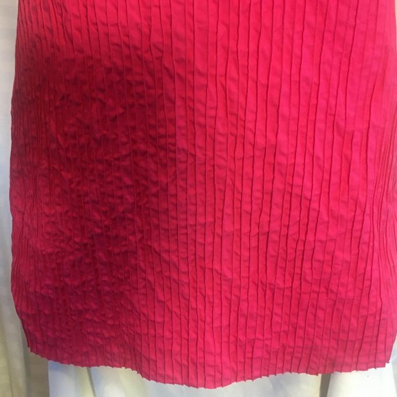 Pink Raspberry Boho Mexican Mod Pintuck Cotton Dress Crocheted Sz S/M Vintage - Picture 6 of 16